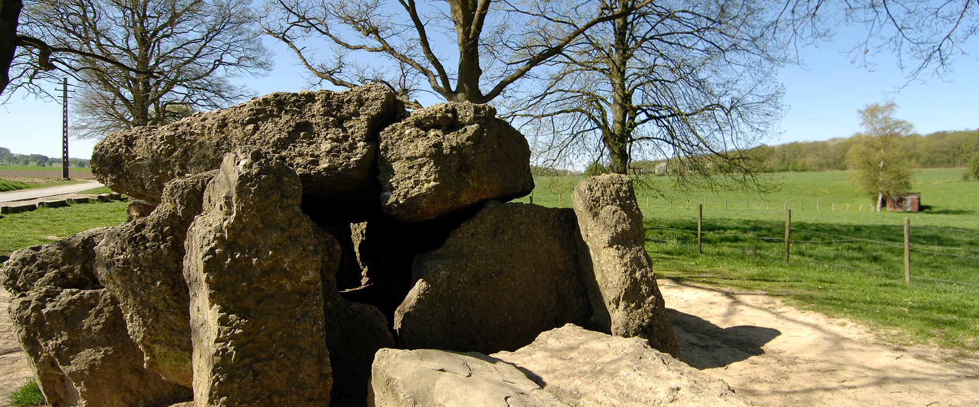 Standing stones in Weris along a stroll in pays de Herve