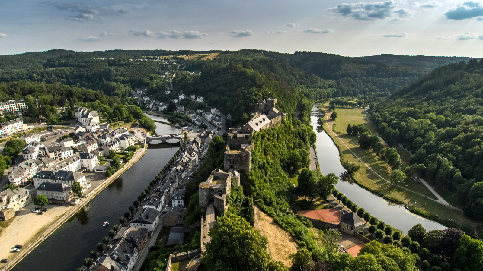 Panorama of the town of Bouillon and its fortified castle