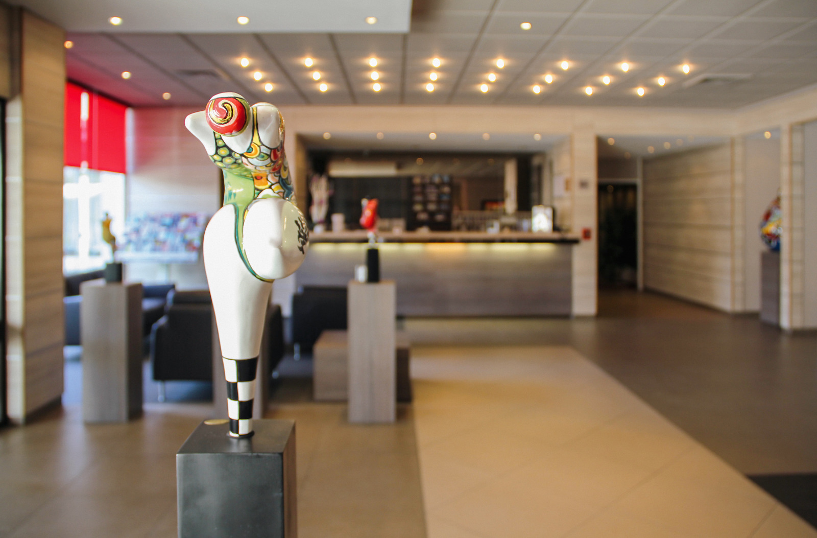 Reception of the Casteau Resort Mons hotel in Soignies, province of Hainaut