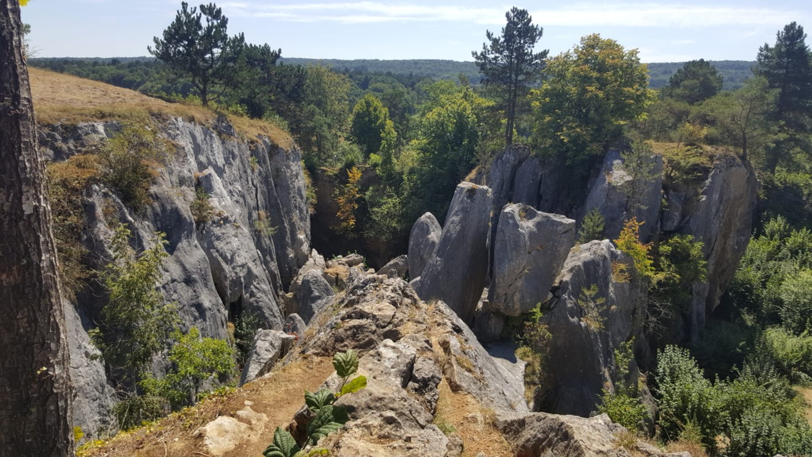 View overlooking the enormous natural chasm of Fondry des Chiens