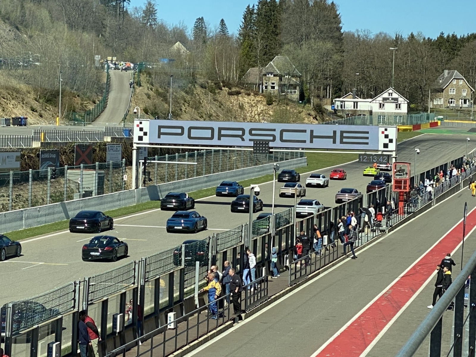 Gathering of Porsche cars on the Spa-Francorchamps racetracks