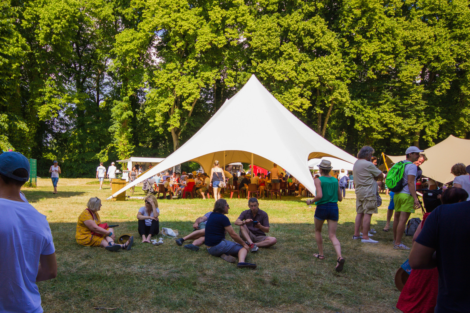 Tipi planted in the center of a meadow for the Tripel Beer Festival