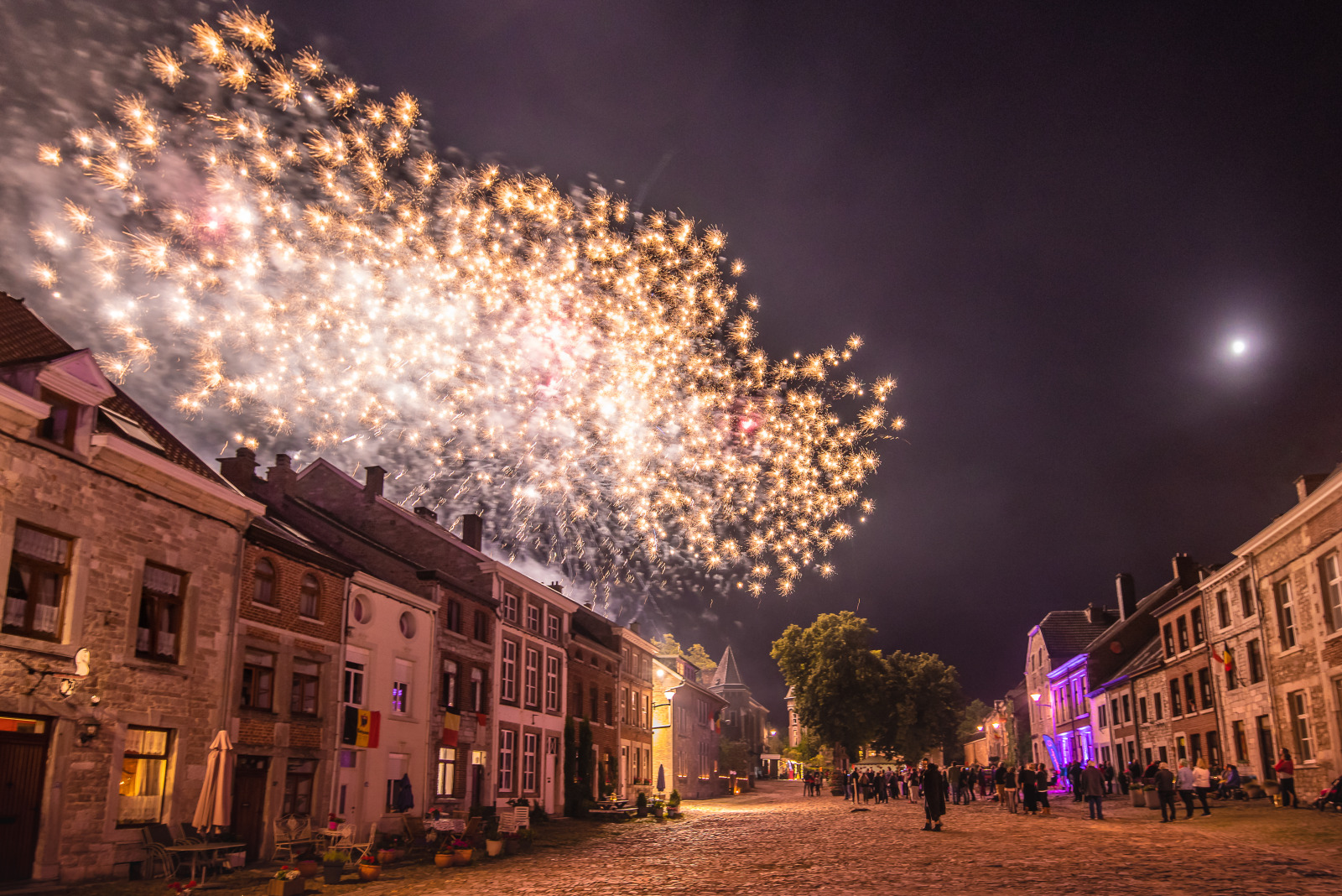 Fireworks above the village roofs