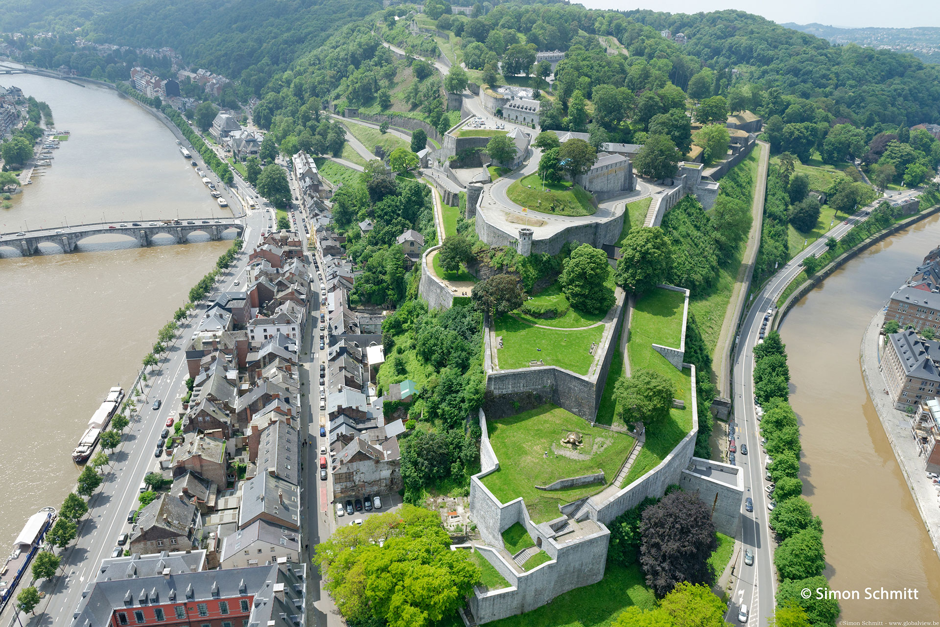 Citadelle - Namur - Photo aérienne - été - Wallonie insolite