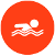 Zones de baignade - Picto nageur blanc sur fond rouge - Baignade autorisée qualité acceptable