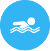 Zones de baignade - Picto Baigneur blanc sur fond bleu - baignade temporairement interdite
