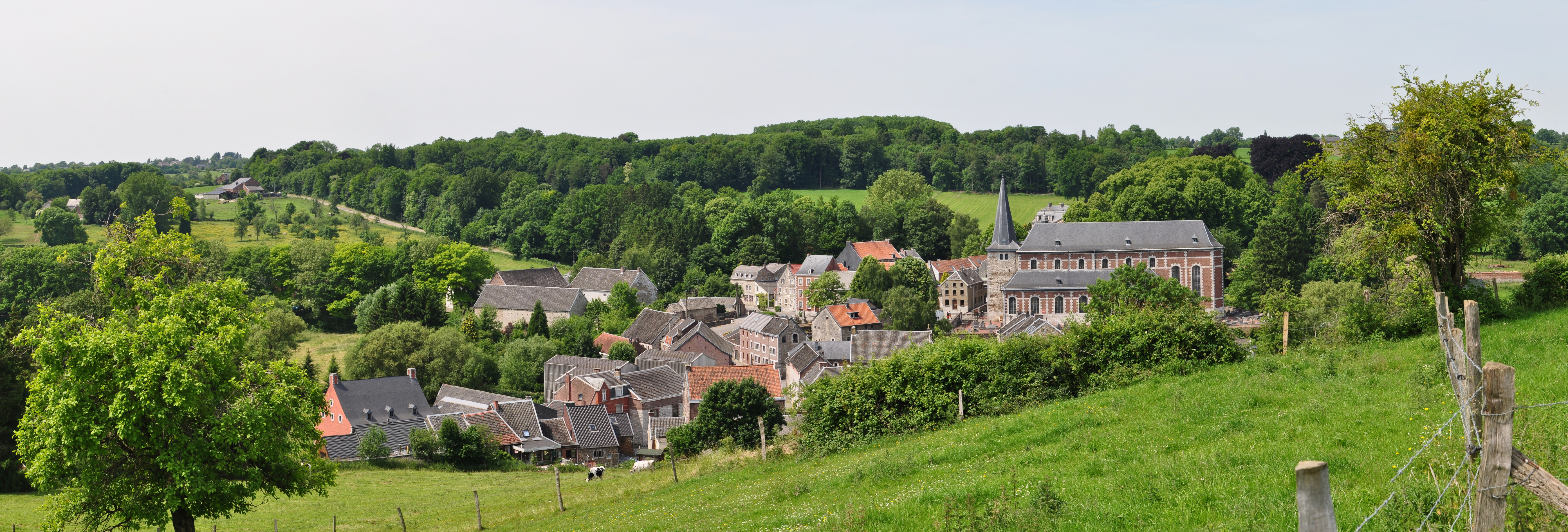 Blick auf Soiron, in der Provinz Lüttich. Eines der schönsten Dörfer der Wallonie