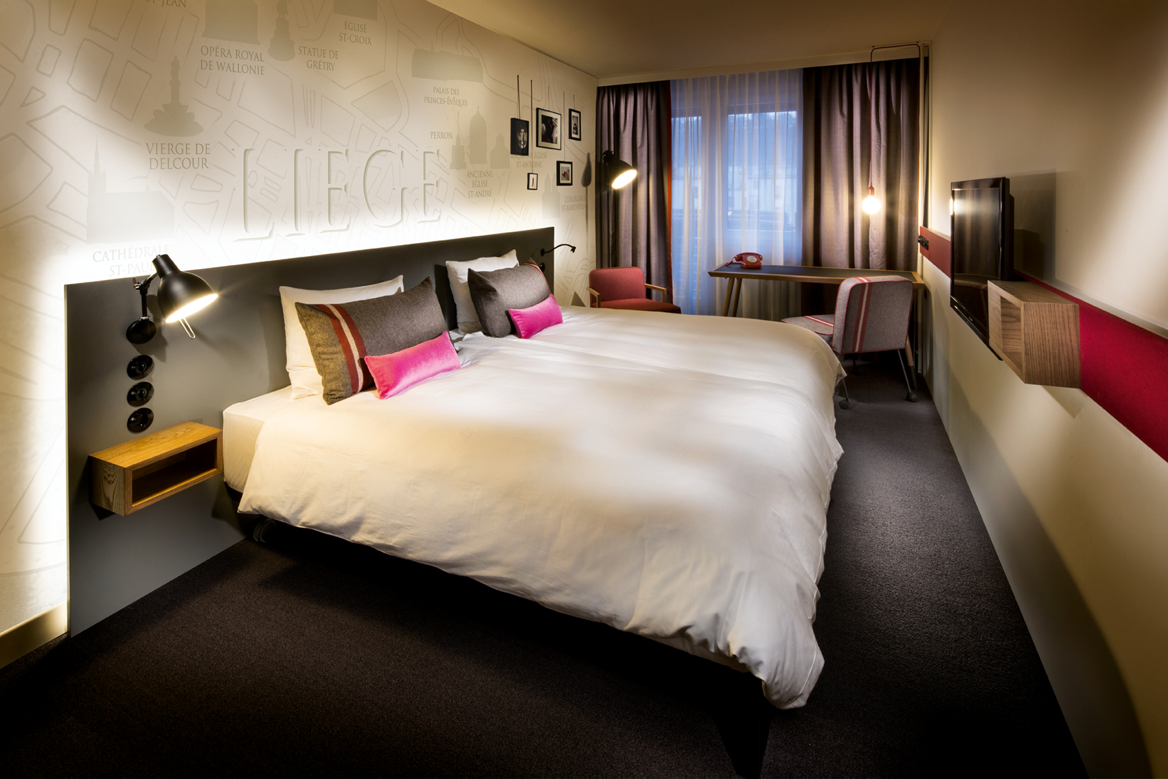 A double room at the Pentahotel Liege