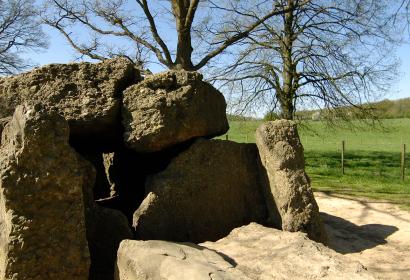 Standing stones in Weris along a stroll in pays de Herve