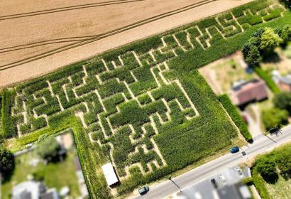 Labyrinth aus der Luft betrachtet