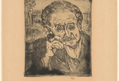 Vincent Van Gogh, Portrait du Docteur Gachet, gravure. 1890. Collection privée Monet