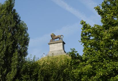 Admire the famous Lion's Mound in Waterloo