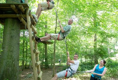 Explore the tree top trails in Natura Park, at the Eau d'Heure lakes