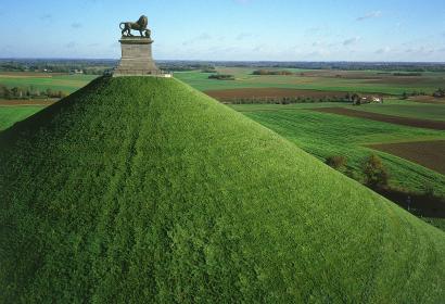 Aerial view of the Lion's Mound in Braine l'Alleud (Waterloo)