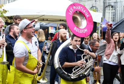 Group of musicians at Liège Summer Beer Lover's Festival