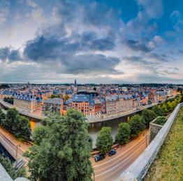 Panorama de Namur et vue de la Sambre depuis la citadelle