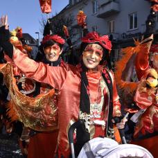 Rose Monday festivities during the Eupen Carnival, also called Rosentag in Wallonia