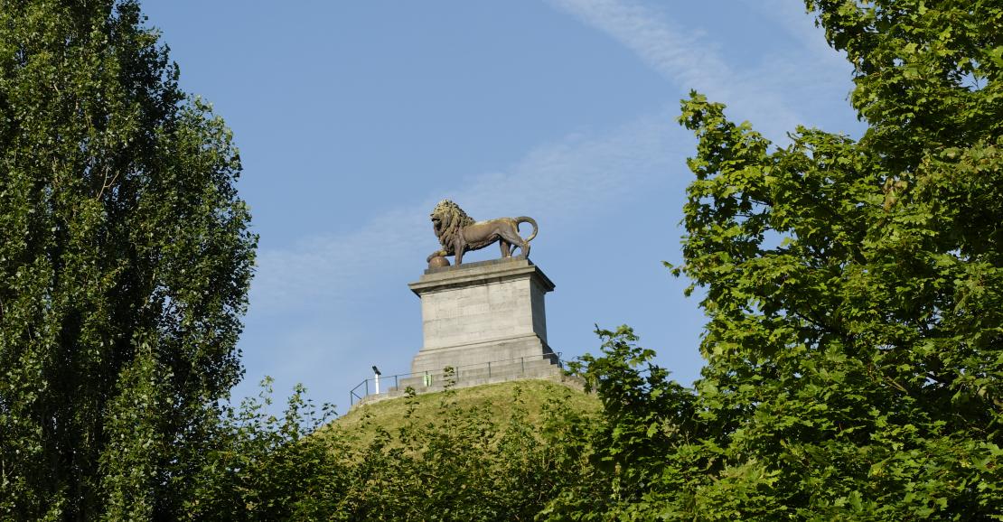 Admire the famous Lion's Mound in Waterloo